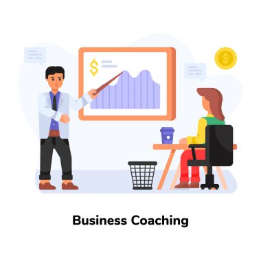 Dizüstü bilgisayar ve finansal veri analizi vektör illüstrasyonuyla çalışan iş adamları