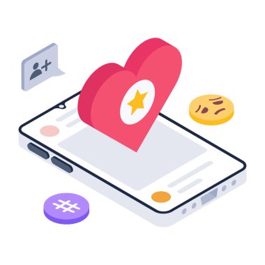 cep telefonu kalp ve akıllı telefon vektör illüstrasyon tasarımı