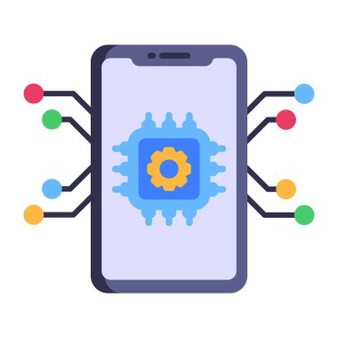 teknoloji simgesi vektör illüstrasyonlu cep telefonu