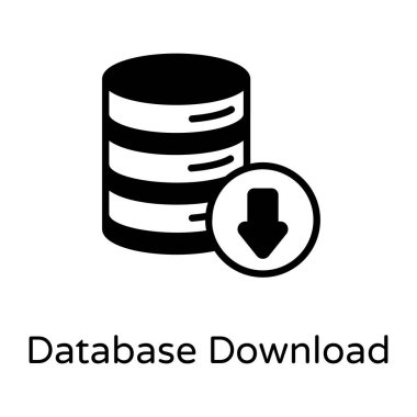 ok indirme simgesi, veritabanı düz vektör simgesi 