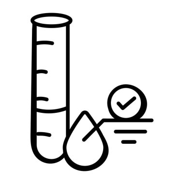 Test tüpü ikon vektörü. İnce çizgi işareti. izole edilmiş sınır sembolü çizimi