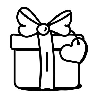 Yay ve kurdele vektör illüstrasyon tasarımlı hediye kutusu