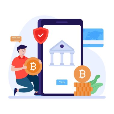 İnternet bankacılığı konsepti. vektör illüstrasyonu