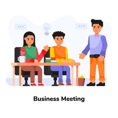 Bir dizüstü bilgisayar, vektör illüstrasyonu ile birlikte çalışan insanlar