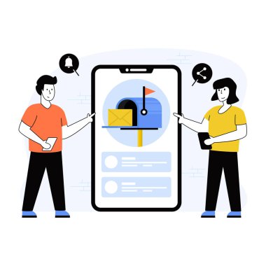 bir mesajlı vektör akıllı telefonu