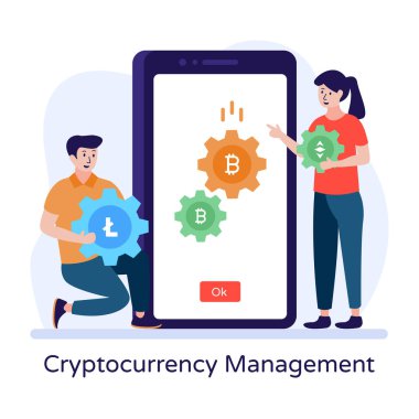 Bitcoin konsepti. vektör illüstrasyonu