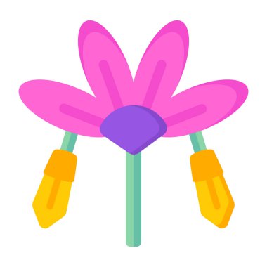 güzel çiçek simgesi, vektör illüstrasyonu 