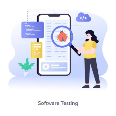 Akıllı telefonlu bir doktor ve mesajlı bir pano. vektör illüstrasyonu