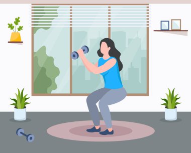 Yoga yapan genç bir kadın vektör çizimi yapıyor.