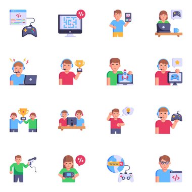 Web tasarımı için vektör simgeleri kümesi