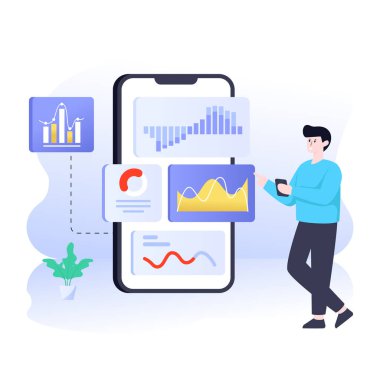 grafik ve finansal konsept, vektör illüstrasyonu 