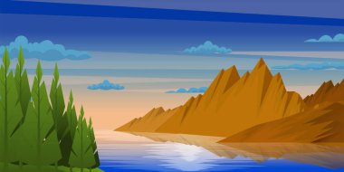 Dağlı ve ormanlı dağ manzarası