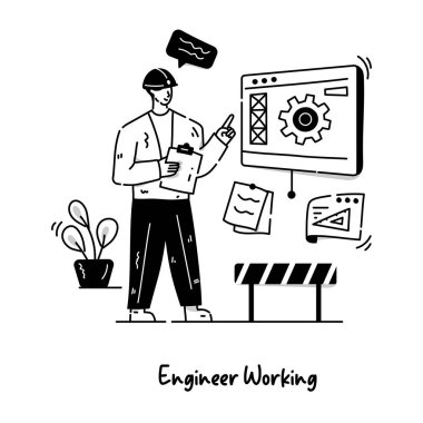 İş, mühendis, internet, pazarlama, analitik. düz vektör arkaplanı