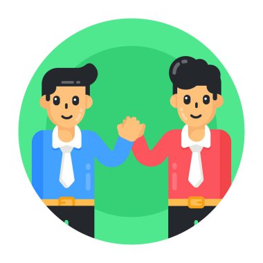 Takım elbiseli iş adamları, el sıkışın.