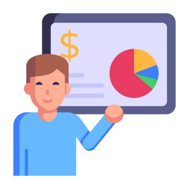 Dolar işareti ikon vektör illüstrasyon tasarımına sahip iş adamı