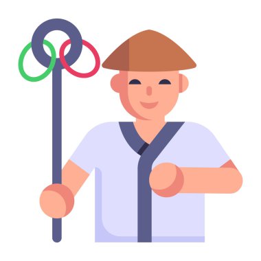 Kürekli işçi, vektör illüstrasyonu