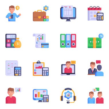 Modern düz simgeler dizisi. vektör illüstrasyonu