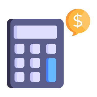 Para ve dolar vektör simgesine sahip hesap makinesi.