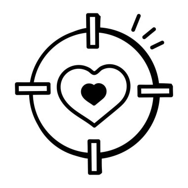 kalp hedef simgesi vektör illüstrasyon tasarımı