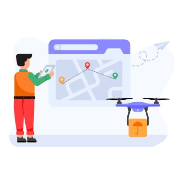 Akıllı telefon ve cep telefonu vektör illüstrasyon tasarımlı bir adam