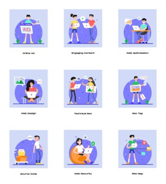 Web tasarımı için vektör simgeleri kümesi