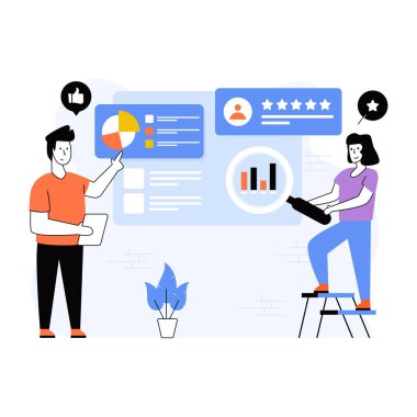 seo modern simgelerin düz tasarım vektör çizimi