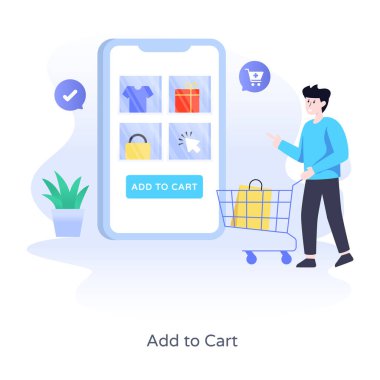 İnternet alışveriş konsepti. düz tasarım vektör çizimi.