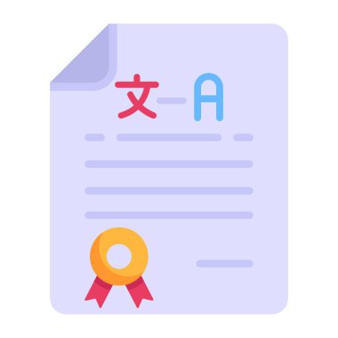 Sertifika. Web simgesi basit illüstrasyon