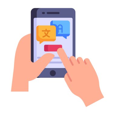 Konuşma kabarcığı vektör illüstrasyon tasarımlı akıllı telefon