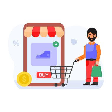 Vektör çizimi çevrimiçi alışveriş