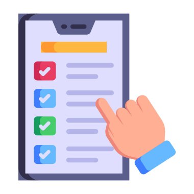 Kontrol listesi. Web simgesi basit illüstrasyon