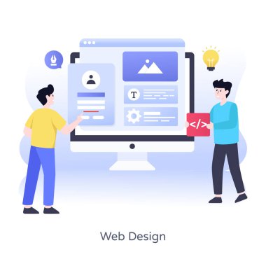 seo modern simgelerin düz tasarım vektör çizimi