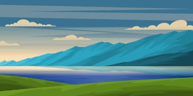 Vektör illüstrasyon tasarımı, doğa arkaplanı