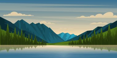 Dağlı ve mavi gökyüzü olan dağ manzarası