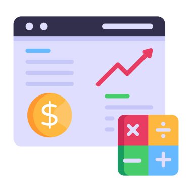 bankacılık ve finans düz vektör simgesi