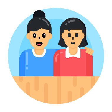 Mavi arkaplan vektör illüstrasyon tasarımına sahip birkaç kişi