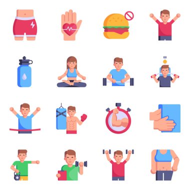 Form simgeli şişman adam ve kadın seti. vektör illüstrasyonu