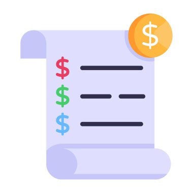 Fatura. Web simgesi basit illüstrasyon