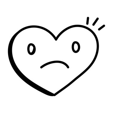 kalp aşkı emoji simgesi vektör çizimi tasarımı