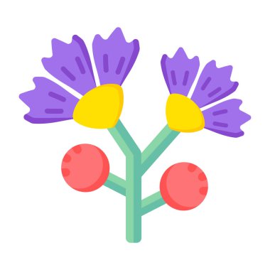 Çiçek. Web simgesi basit illüstrasyon