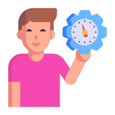 Saat vektör illüstrasyon tasarımı olan adam