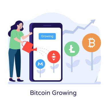 Bitcoin konsepti. vektör illüstrasyonu