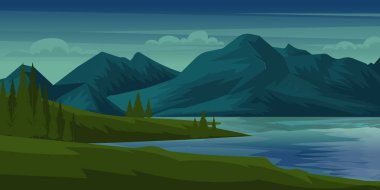 Dağlı ve ormanlı dağ manzarası