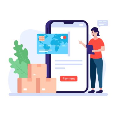 Çevrimiçi alışveriş kavramı vektör illüstrasyonu