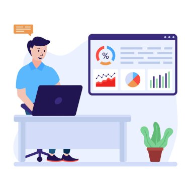 seo modern simgelerin düz tasarım vektör çizimi