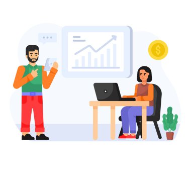 iş ve pazarlama kavramı, vektör illüstrasyonu