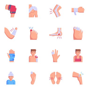 Bir dizi insan travması vektör çizimi.