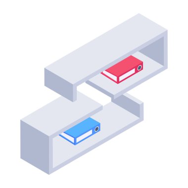 Modern ofis ve teknoloji simgesinin izometrik çizimi