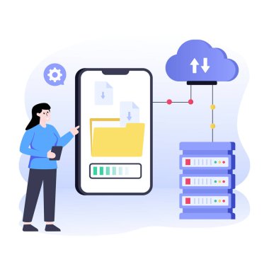 vektör illüstrasyon tasarımı bulut deposu