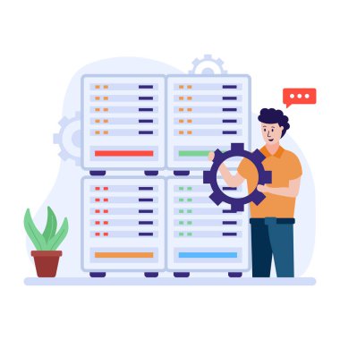 Gözlüklü adam ve büyüteç vektör çizimi tasarımı